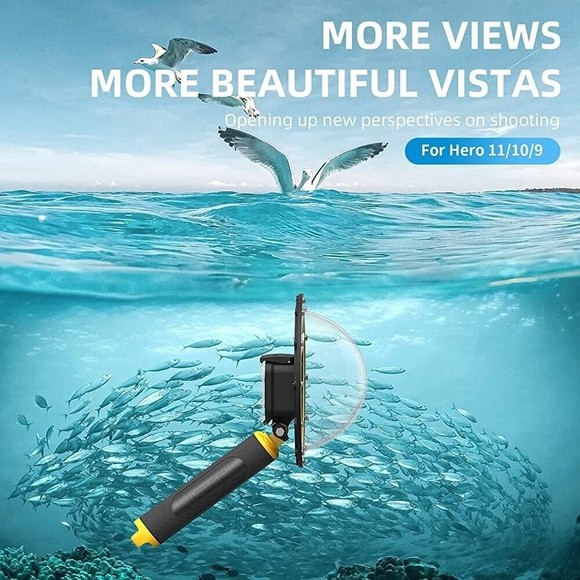 Telesin 6" Dome Port Waterproof Housing Case w/Handle for GoPro  Hero 8 - Picture 2 of 3